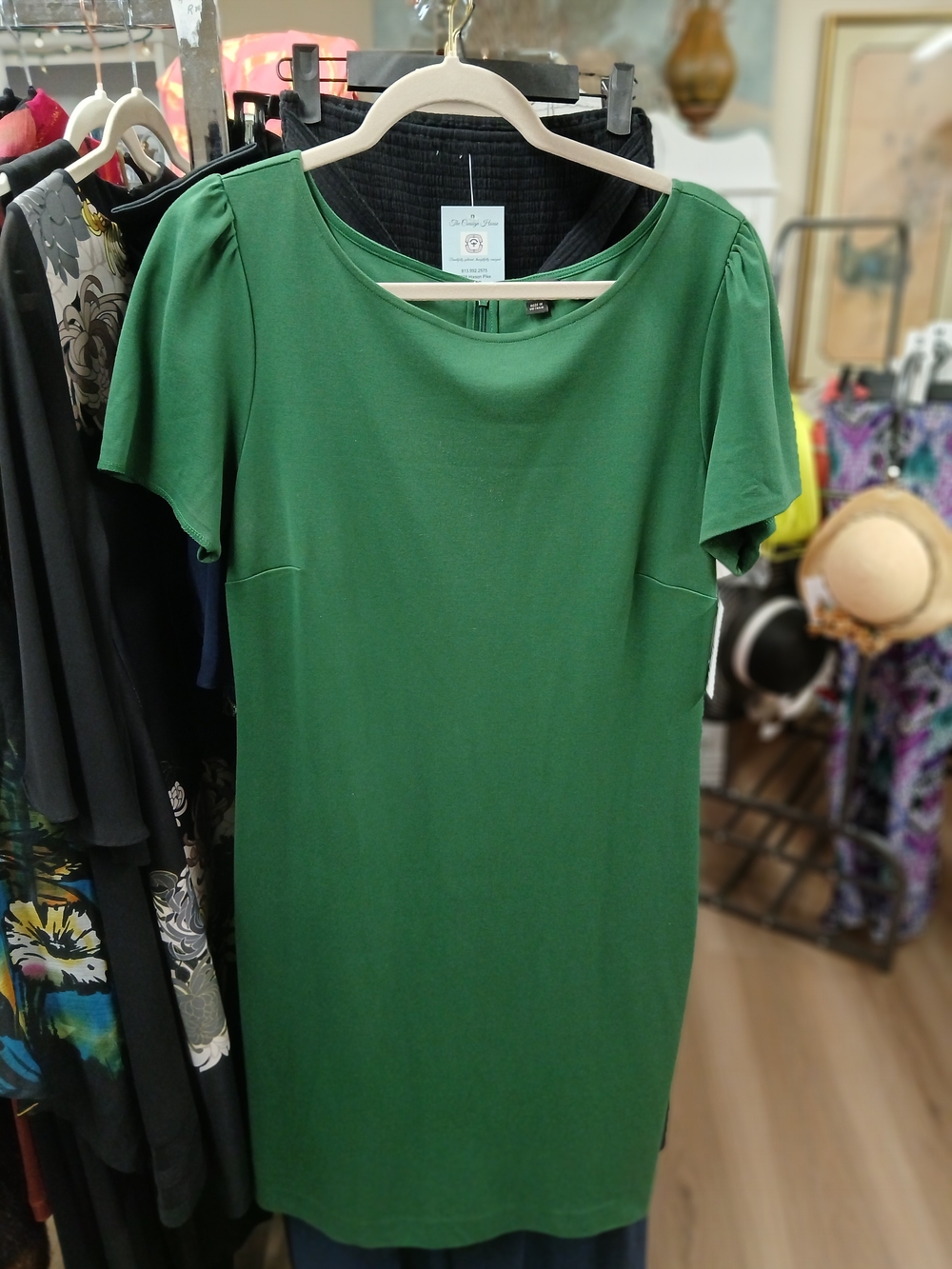 Ann Taylor Emerald Green Short-Sleeve Dress